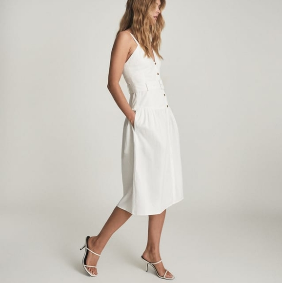 NWT REISS | Vita Button Through Midi Sundress - Picture 2 of 10
